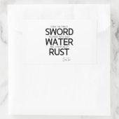 QUOTES: Sun Tzu: Finste zwaard, zout water Rechthoekige Sticker (Tas)