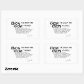 QUOTES: Sun Tzu: Ken de vijand en jezelf Rechthoekige Sticker (Vel)