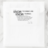 QUOTES: Sun Tzu: Ken de vijand en jezelf Rechthoekige Sticker (Tas)