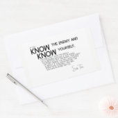 QUOTES: Sun Tzu: Ken de vijand en jezelf Rechthoekige Sticker (Envelop)