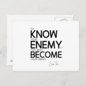 QUOTES: Sun Tzu: Ken uw vijand Briefkaart (Voorkant / Achterkant)