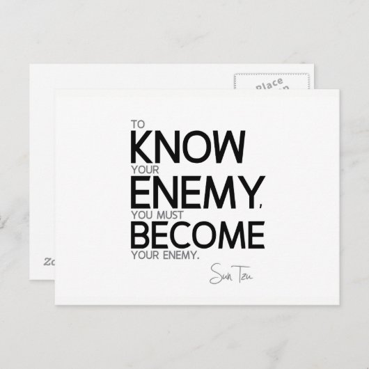 QUOTES: Sun Tzu: Ken uw vijand Briefkaart (Voorkant / Achterkant)