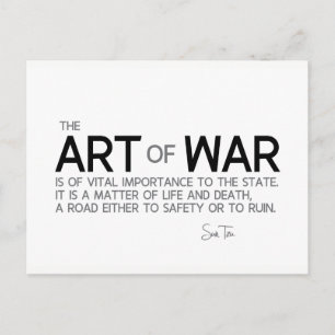 QUOTES: Sun Tzu: Kunst van oorlog, leven en dood Briefkaart