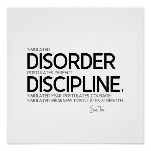 QUOTES: Sun Tzu: Perfect discipline Perfect Poster (Voorkant)