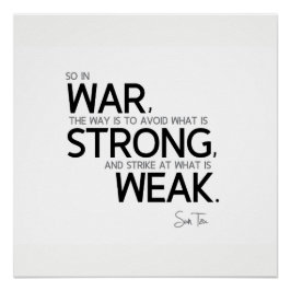QUOTES: Sun Tzu: Vermijd sterk, zwak Poster