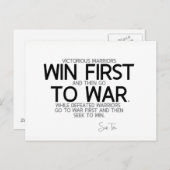 QUOTES: Sun Tzu: Win eerst en ga dan ten strijde Briefkaart (Voorkant / Achterkant)