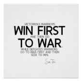 QUOTES: Sun Tzu - Win first Poster (Voorkant)
