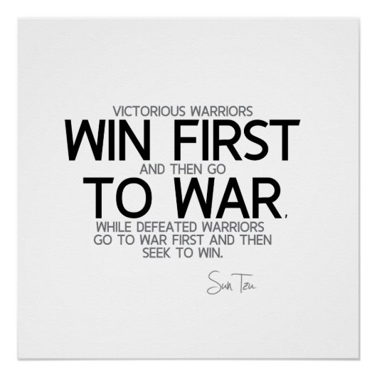 QUOTES: Sun Tzu - Win first Poster (Voorkant)