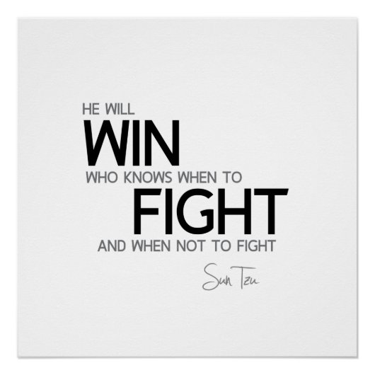QUOTES: Sun Tzu - Win gevecht Poster (Voorkant)