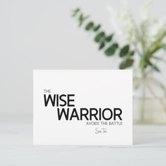 QUOTES: Sun Tzu: Wise krijger Briefkaart (Staand voorkant)