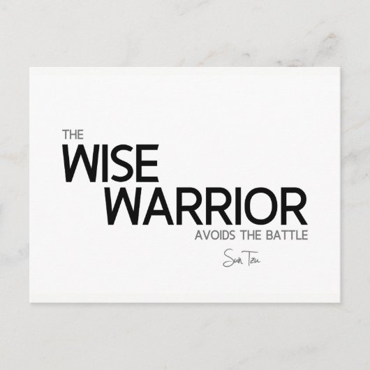 QUOTES: Sun Tzu: Wise krijger Briefkaart (Voorkant)
