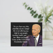 Quotes van Biden over Trump's gezondheidszorgplan Briefkaart (Staand voorkant)