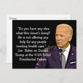 Quotes van Biden over Trump's gezondheidszorgplan Briefkaart (Voorkant / Achterkant)