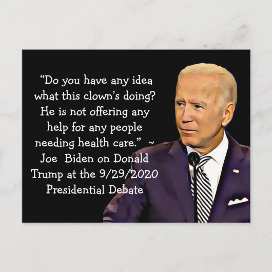 Quotes van Biden over Trump's gezondheidszorgplan Briefkaart (Voorkant)