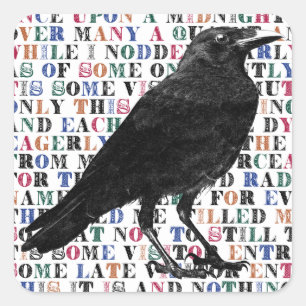 Quoth de Raven nooit meer Vierkante Sticker