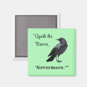"Quoth the Raven ..." Gepersonaliseerd Groen Magne Magneet (Voorkant / Achterkant)