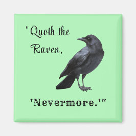 "Quoth the Raven ..." Gepersonaliseerd Groen Magne Magneet