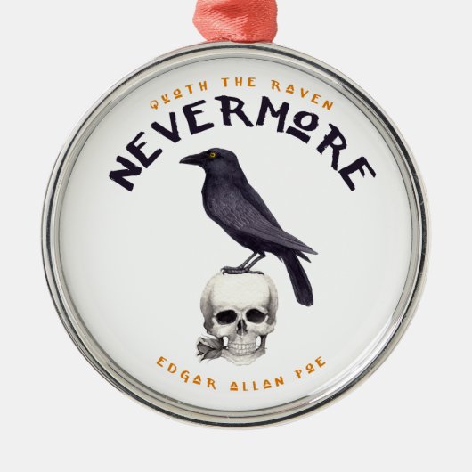Quoth the Raven Nevermore - Edgar Allan Poe Metalen Ornament (Voorkant)