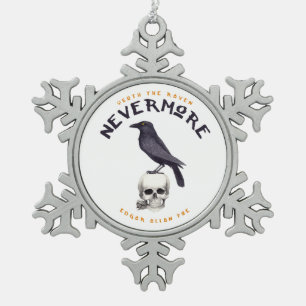 Quoth the Raven Nevermore - Edgar Allan Poe Tin Sneeuwvlok Ornament