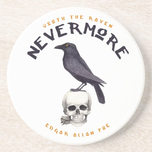 Quoth the Raven Nevermore - Edgar Allan Poe Zandsteen Onderzetter (Voorkant)
