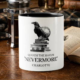 Quoth The Raven Nevermore Gotische Lezer Literair Tweekleurige Koffiemok