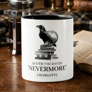 Quoth The Raven Nevermore Gotische Lezer Literair Tweekleurige Koffiemok