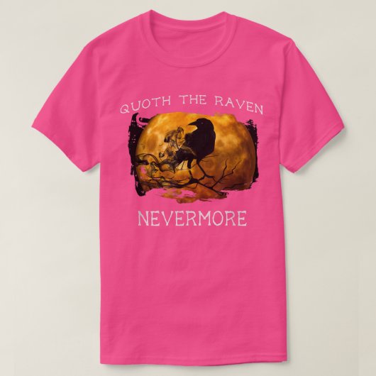 Quoth the Raven Nevermore Halloween T Shirt Spooky (Design voorkant)
