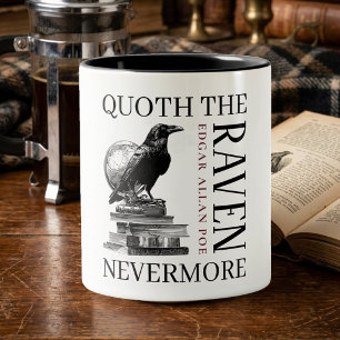 Quoth The Raven Nevermore Literaire Boekliefhebber Tweekleurige Koffiemok