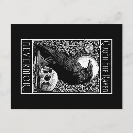 Quoth the Raven - Nooit meer - Edgar Allan Poe Briefkaart (Voorkant)
