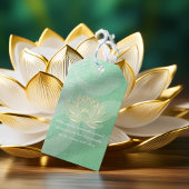 Quottes van de groene Gold Lotus Yoga-onderhoudsin Cadeaulabel