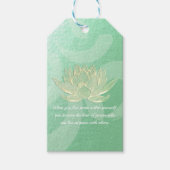 Quottes van de groene Gold Lotus Yoga-onderhoudsin Cadeaulabel (Voorkant)