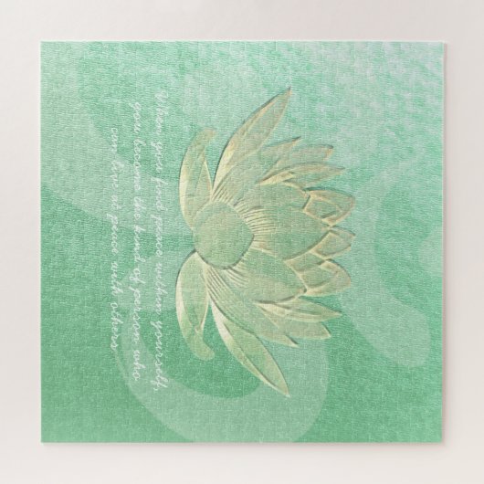 Quottes van de groene Gold Lotus Yoga-onderhoudsin Legpuzzel (Horizontaal)