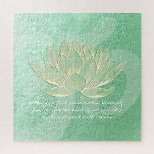 Quottes van de groene Gold Lotus Yoga-onderhoudsin Legpuzzel