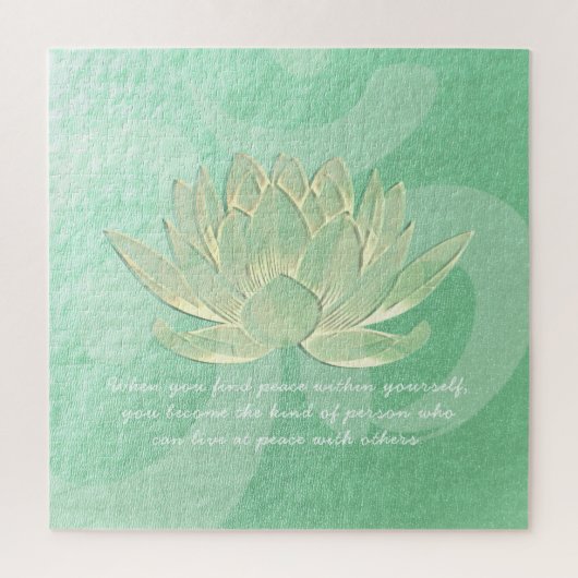 Quottes van de groene Gold Lotus Yoga-onderhoudsin Legpuzzel (Verticaal)