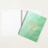 Quottes van de groene Gold Lotus Yoga-onderhoudsin Planner (Display)