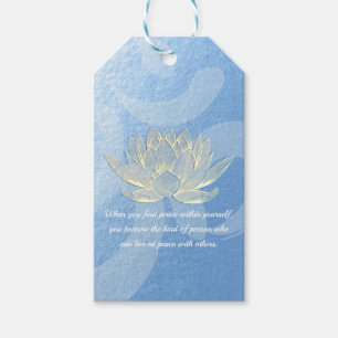 Quottes voor Blue Gold Lotus Yoga Meditation Instr Cadeaulabel