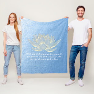 Quottes voor Blue Gold Lotus Yoga Meditation Instr Fleece Deken