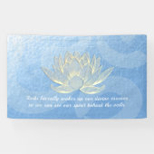 Quottes voor Blue Gold Lotus Yoga Meditation Instr Spandoek (Horizontaal)