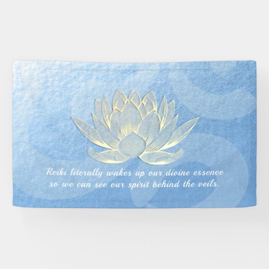 Quottes voor Blue Gold Lotus Yoga Meditation Instr Spandoek (Horizontaal)