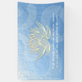 Quottes voor Blue Gold Lotus Yoga Meditation Instr Spandoek (Verticaal)