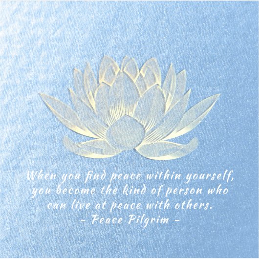 Quottes voor Blue Gold Lotus Yoga Meditation Instr Sticker (Voorkant)