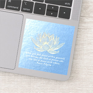 Quottes voor Blue Gold Lotus Yoga Meditation Instr Sticker