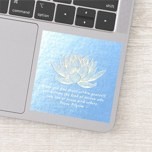 Quottes voor Blue Gold Lotus Yoga Meditation Instr Sticker (Detail)