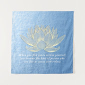 Quottes voor Blue Gold Lotus Yoga Meditation Instr Wandkleed (Voorkant)