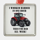 Quottes voor hard werken van de kweektractor metalen ornament (Voorkant)