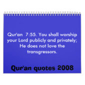 Qur'an quotasalender kalender (Hoes)