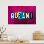 QURANI Licentie Bord Letter Art Name Sign Poster (Keuken)