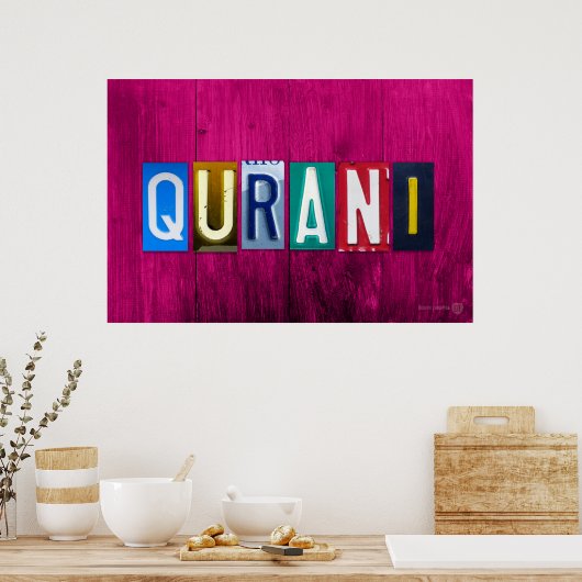 QURANI Licentie Bord Letter Art Name Sign Poster (Keuken)