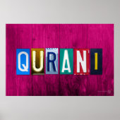 QURANI Licentie Bord Letter Art Name Sign Poster (Voorkant)