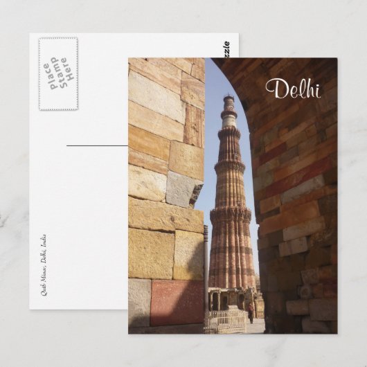 qutb minar delhi briefkaart (Voorkant / Achterkant)